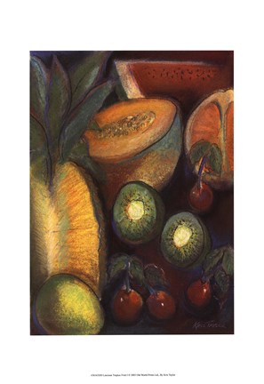 Framed Luscious Tropical Fruit I Print
