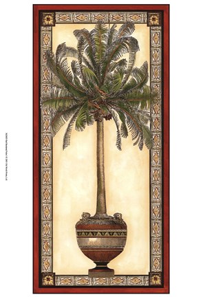Framed Red Bordered Palm I Print