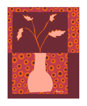 Framed Minimalist Flowers in Orange II Print