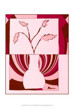 Framed Minimalist Flowers in Pink I Print