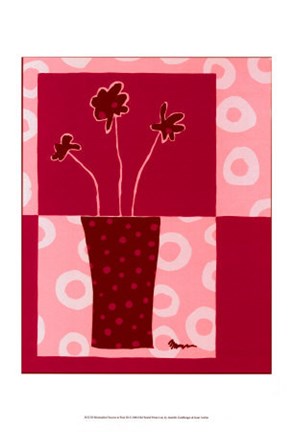 Framed Minimalist Flowers in Pink III Print