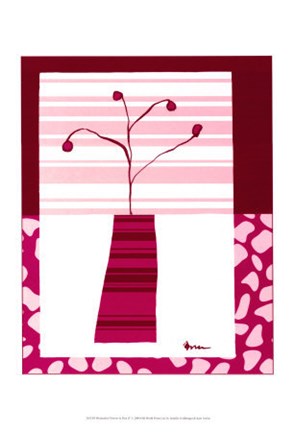 Framed Minimalist Flowers in Pink IV Print