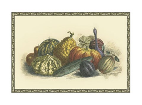 Framed Melons and Gourds Print