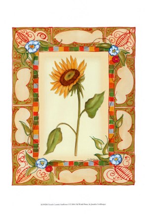 Framed French Country Sunflower I Print