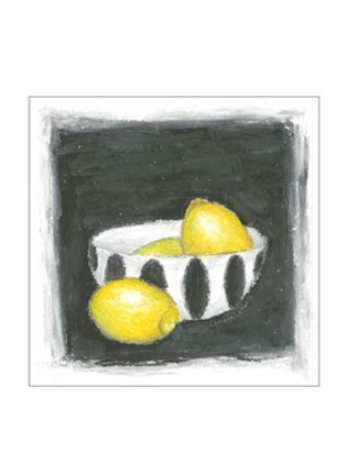 Framed Lemons in Bowl Print