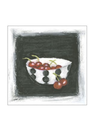Framed Cherries in Bowl Print
