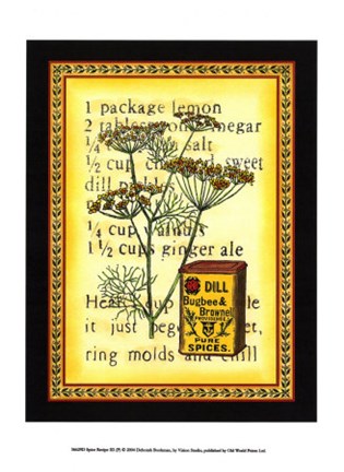 Framed Spice Recipe III Print