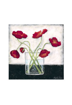 Framed Printed Modern Poppies I Print