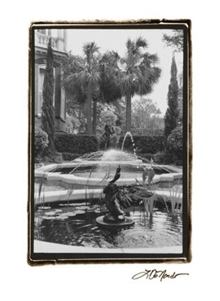 Framed Garden Fountain II Print