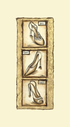 Framed Printed-Sepia Shoes II Print
