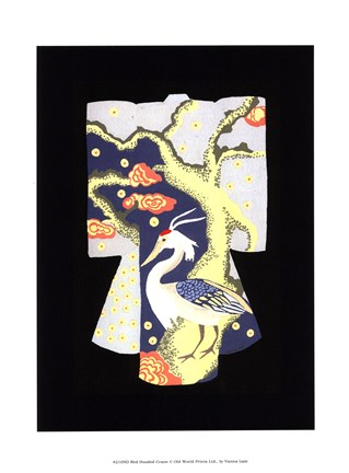 Framed Red Hooded Crane Print