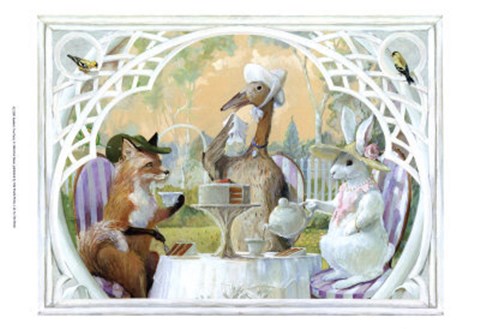 Framed Rabbit&#39;s Tea Party Print