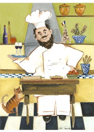 Framed Jolly French Chef Print