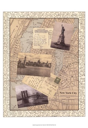 Framed Post Cards from NY Print