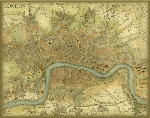 Framed Map of London Print
