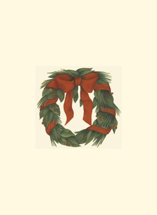 Framed Small Holiday Wreath (H) Print