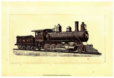Framed Train Engine II Print