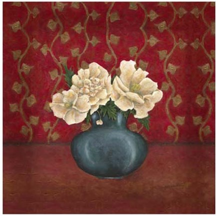 Framed Titian Flowers I Print