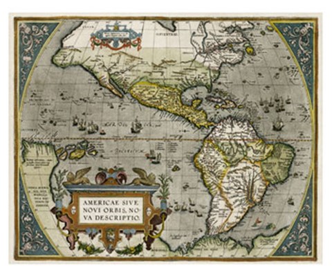 Framed Novi Orbis Map Print
