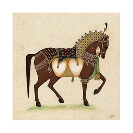 Framed Horse from India II Print