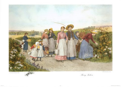 Framed Berry Pickers Print