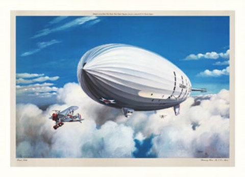 Framed Returning Home, The Z-R-5 Macon Print