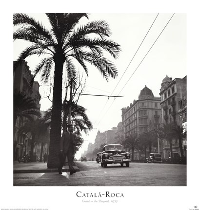 Framed Sunset on the Diagonal, 1953 Print