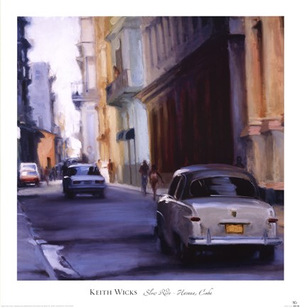 Framed Slow Ride - Havana, Cuba Print