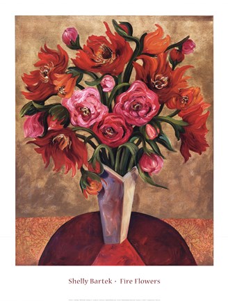 Framed Fire Flowers Print