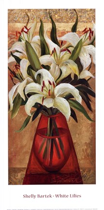 Framed White Lilies Print