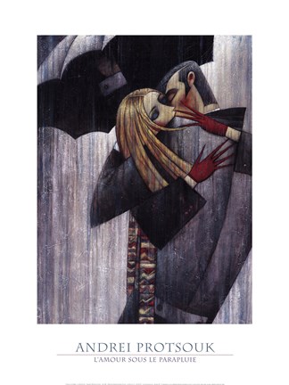 Framed LAmour sous le Parapluie Print