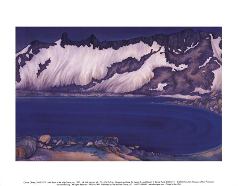 Framed Lake Basin in the High Sierra, ca. 1930 Print