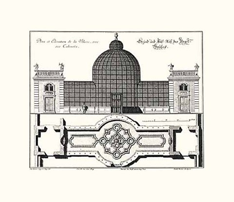 Framed Garden Architecture B&amp;W Print