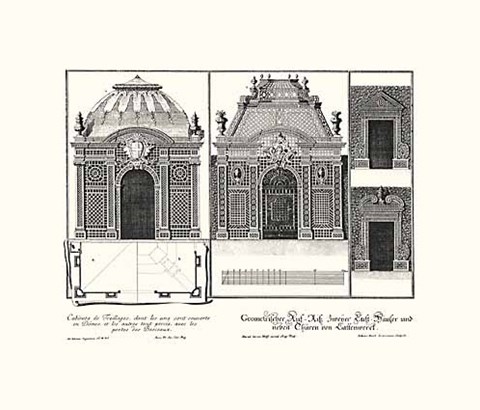 Framed Garden Architecture B&amp;W 2 Print