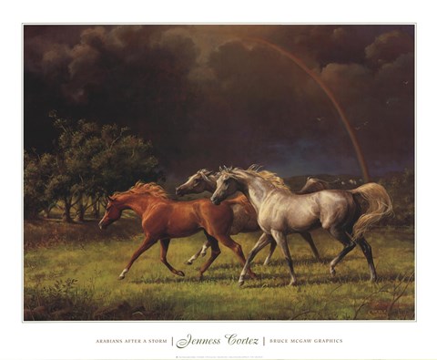 Framed Arabians After a Storm Print