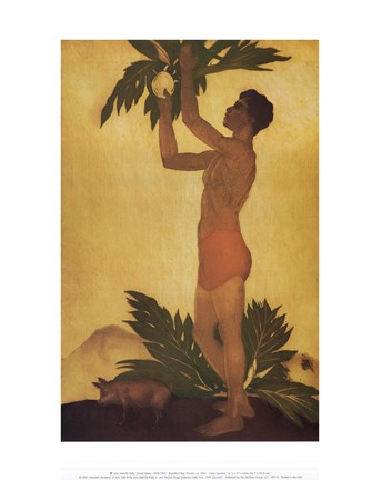 Framed Breadfruit Boy, Hawaii Print
