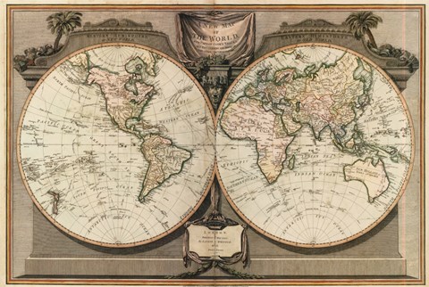 Framed New Map of the World Print