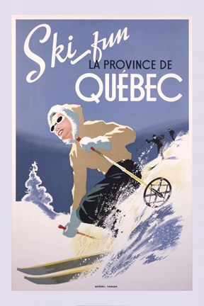 Framed Ski Fun La Province de Quebec, 1948 Print