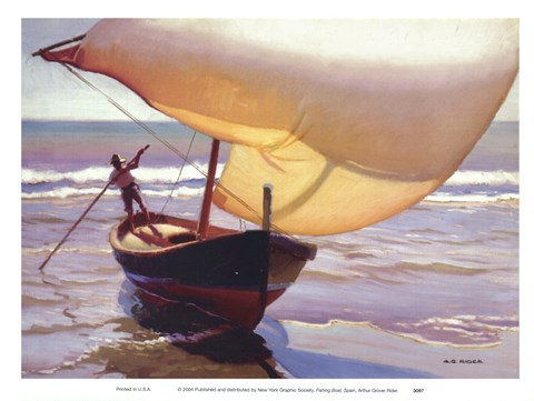 Framed Fishing Boat Print