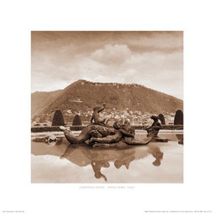 Framed Fountain Study - Villa Olmo, Italy Print