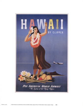Framed Hawaii by Clipper Print