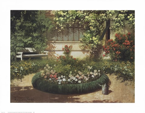 Framed Sunlit Flower Garden Print