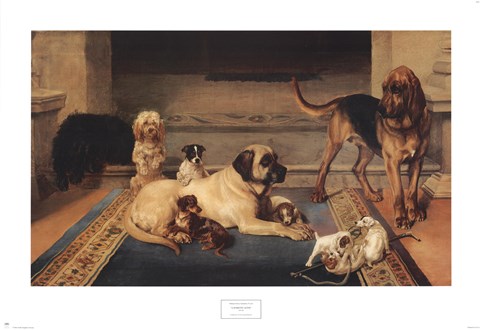 Framed Domestic Scene Print