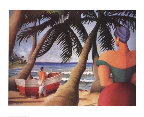 Framed West Indies Beach Print