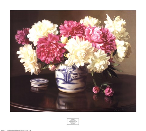 Framed Peonies in Ginger Jar Print