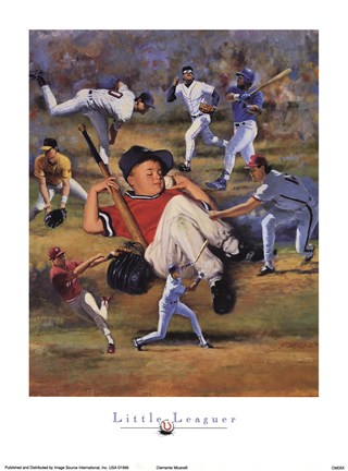 Framed Little Leaguer Print