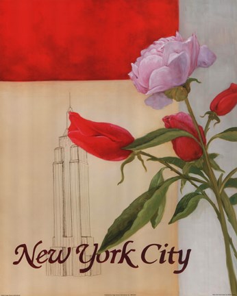 Framed New York Floral Views Print