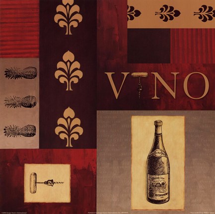 Framed Vino in Red I Print
