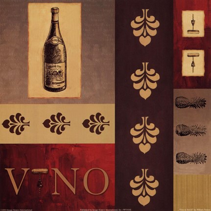 Framed Vino in Red II Print