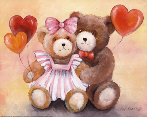 Framed Teddy Love Print